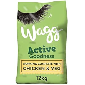 Wagg Active Goodness Complete Dry Adult Dog Food Chicken & Veg 12kg – For All Active Working Dog Breeds
