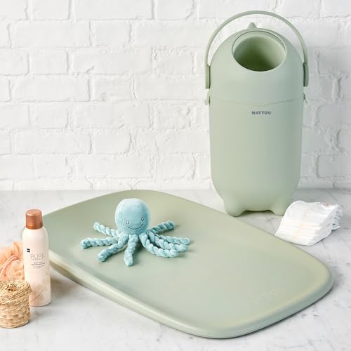Pañalera Dropy Nattou antiolor de polietileno verde de 49 cm para habitación de bebé 4
