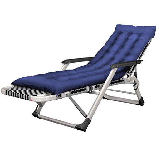 GUOOK Tumbonas de relajación Sillas reclinables Plegables con Cojines para niños Adultos en el jardín u Oficina | Tumbonas reclinables con hamacas para Piscina en el Patio de la Playa, Azul