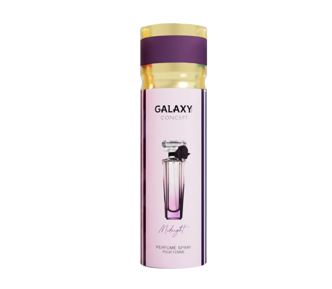 Galaxy Plus Concept MIDNIGHT Perfume Body Spray - 200ml Single - Inspired By Tresor Midnight Rose