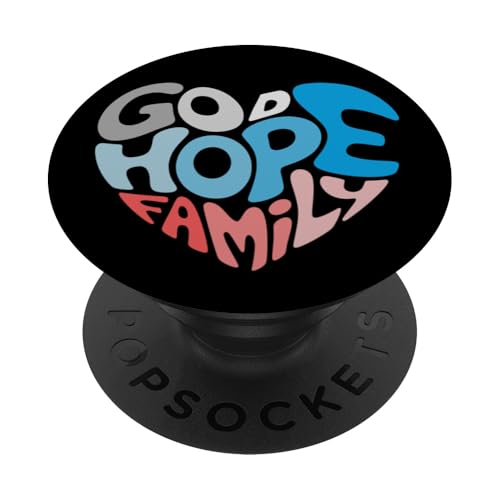 God Hope Family Words, diseño en forma de corazón, maravilloso estilo hippie PopSockets PopGrip Intercambiable