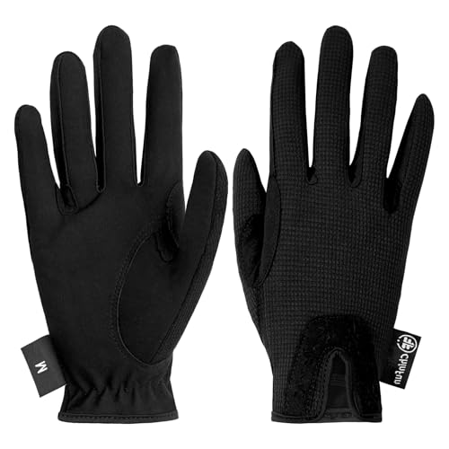 ChinFun Luvas de equitação femininas – luvas premium para cavalo, luvas femininas para jovens, malha