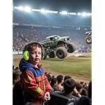 Ear Muffs for Noise Reduction: 27.4SNR Noise Cancelling Headphones for Kids Adults, EM100 Adjustable Hearing Protection Earmuffs for Monster Jam, Autism Sensory, Concerts, Fireworks - Image 2