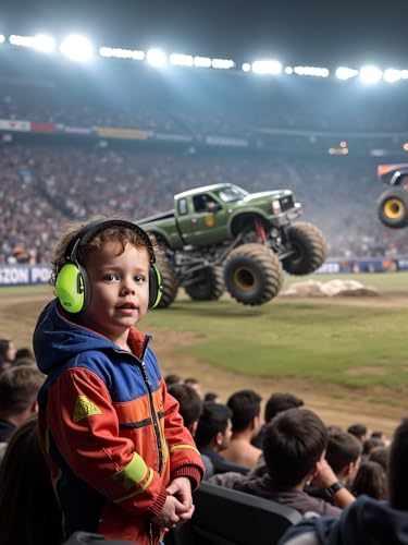 Dr.meter Ear Defenders Children, Kids Ear Defenders SNR 27.4dB Noise Cancelling Headphones for Kids Autism Sensory, Adjustable Headband, Hearing Protection for Fireworks Monster Truck Concert Green