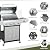 BESTFIRE 60,000 BTU 4+1 Burner Propane Gas Grill - 647 sq. inches Stainless Steel Outdoor BBQ with Porcelain-Enameled Cast Iron Grates, Side Burner & Storage Cabinet for Patio and Backyard Cooking