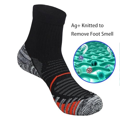 Men's and Women's Anti Blister Odor Control Cushioned Ankle Low Cut/Quarter Crew Athletic Running and Cycling Socks4