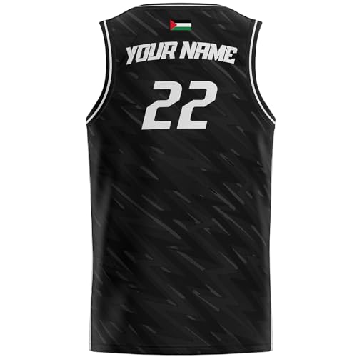 Camiseta de baloncesto de Palestina PL-141 con bandera oficial