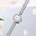 GOODLIYA Luxury Watches for Women Fashion Ladies Quartz Wrist Watch Crystal Bracelet Watch Dress Watch (Silver)
