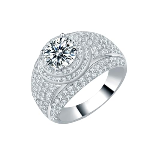 Alliance moissanite ronde 2 carats bague de mariage en argent S925 pour homme et femme
