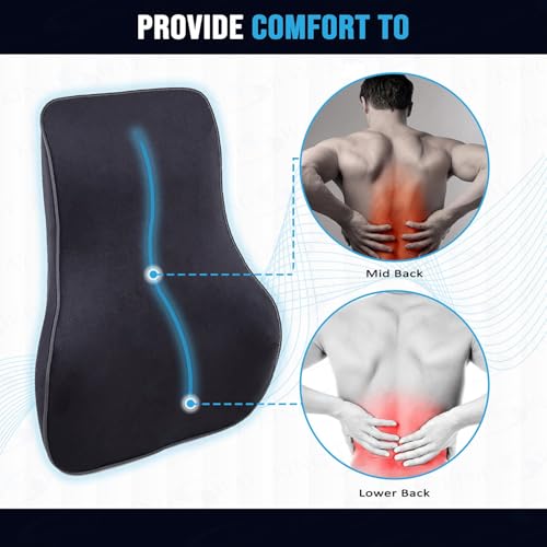 Image of KINGSWAY Car Accessories Orthopedic Lumbar Support Seat Cushion, Universal Use Car Pillow, Memory Foam Pillow in Chocolate, Super Soft and Super Comfort Design Sciatica Back Support, Pack of 1