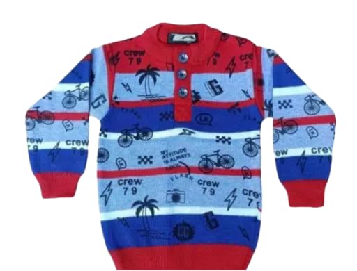 Image of VanshNaksh Kids Regular Fit Casual Soft Woolen Winter Wear Sweatshirt /Sweater for Boys & Girls