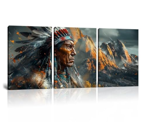 Wall HDQ American Indian Chief Wall Art Indian Painting for