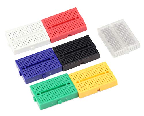 VKLSVAN 7個 170タイポイントブレッドボードセット、無はんだプロトタイプ7色PCBミニブレッドボード、両面テープ付き