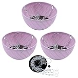 YuanDiann Hängende Klein Blumentöpfe 3er Set, 15cm Durchmesser Selbstbewässerung Hängepflanztöpfe mit Wasserspeicher Blumenampel mit Rostfrei Ketten für Innen Außen Garten Deko 2# Lila 3 Pack 15 cm