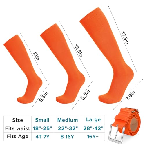 Image of Baseball Socks and Belt Combo for Youth Adult - Softball Socks and Belt for Boys and Girls