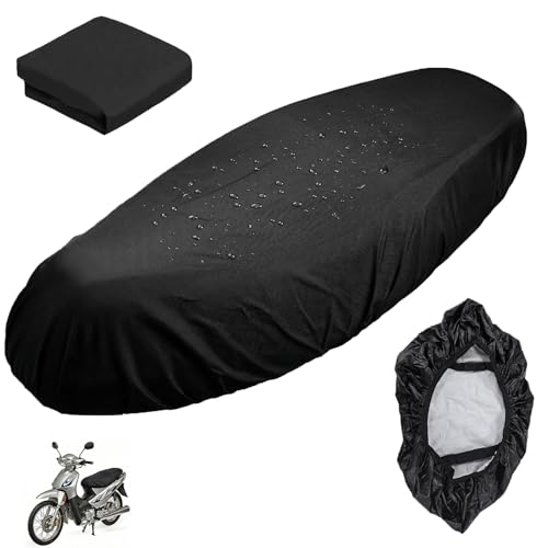 AEMCHDM Funda para Asiento de Moto Universal, 60W*92L cm Funda Asiento para Scooter, Tela Oxford Funda Asiento Moto Impermeable Ajustable para La Mayoría de Motocicletas,Vehículos