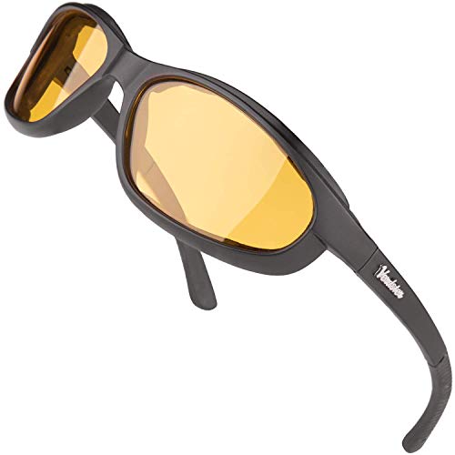 Airdam Night Driving Sunglasses For Men & Women - UV Protection, Comfortable Foam Padded Wraparound Design - Yellow Lenses