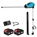 Tagliasiepi Telescopico a Batteria 2,6 m, Tagliasiepi a Batteria 21V con 2 Batterie 4000 mAh, Lama a Doppia Azione 48cm, Testa Orientabile a 135°, Per Siepi e Arbusti