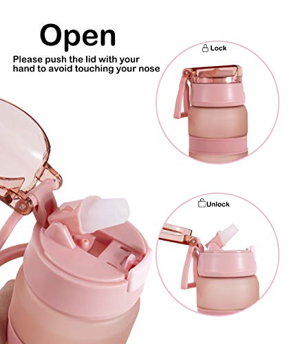 Diller-Water-Bottle-with-Straw-28-or-18-oz-BPA-Free-Plastic-Water-Bottle-with-Leak-Proof-Flip-Top-Lid-for-Gym-Camping-Workouts-Outdoors-Pink-2-18-oz