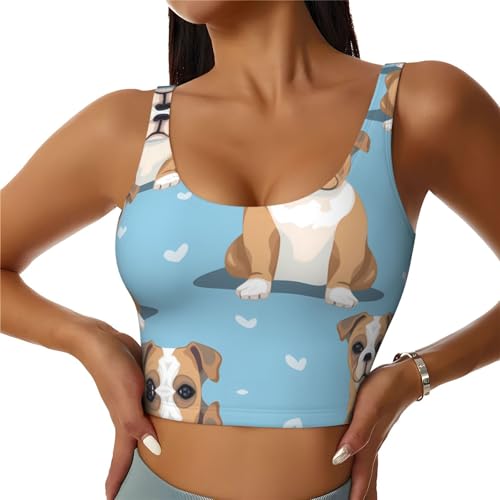 Chaleco deportivo para mujer HYTTER transpirable con lindo estampado de bulldog para entrenamiento