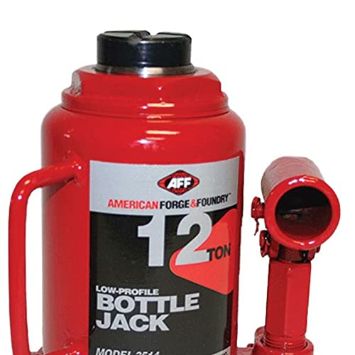 Aff Heavy Duty 12 Ton Bottle Jack, Short Body, Manual, Machine Hardened Steel Saddles, Centered Pumps And Rams, 3514 #TOP2
