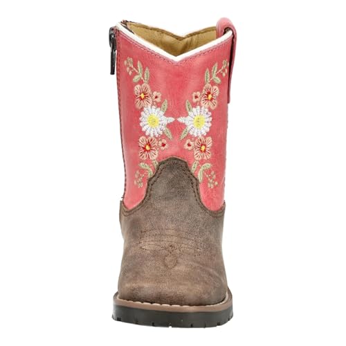 Smoky Mountain Boots Toddlers' Autry Western Boot, Vintage Chocolate/Coral, Medium, Size 9 US