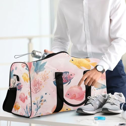 Travel Duffle Bag Fishes Ocean Gym Bags for Men Women Travel Duffel Bags with Adjustable Shoulder Strap Carry On Weekender Bag4