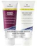 TRIHARD Chlorine Defense Swim Shampoo and Conditioner Combo, Protect and Hydrate Hair from Pool & Ocean, Nourishing Pre and Post Swim Chlorine and Hard Water Hair Protection