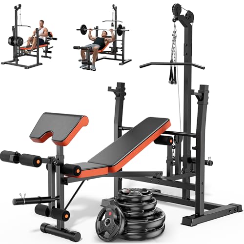 XDDIAS 9-in-1 Olympic Weight Bench Set