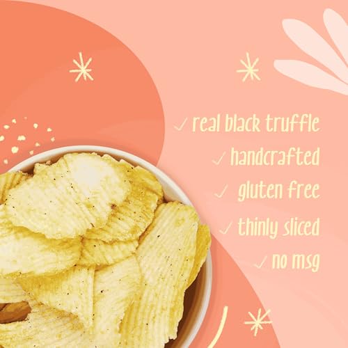 Image of Atom Eats Truffle Flavoured Potato Chips, 40g (Pack of 3) | Truffle & Cheese Sprinkled Chips | Crunchy Gourmet Snacks for Parties, Drinks, Tea & Coffee | Imported Quality | Social Gatherings - Fun Snack - Cafe |