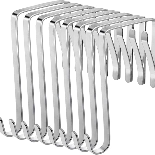 ilauke Over Door Hooks Set of 8, Adjustable Metal Hangers Fits 1-3/8' to 1-3/4 Widths, Over The Door Hooks for Hanging Clothes, Towels, Coats and More