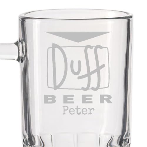 Wanapix | Chope à Bière Personnalisable | Verre Personnalisé avec Nom | Verre Gravé | 500 ml | Duff