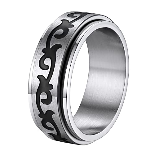Supcare Stainless Steel Rings for Women Celtic Knot Ring Mens Fidget Ring Men's Rings Anxiety Ring Men Thumb Rings