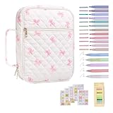 Christliches Lernset – Bibelzubehör-Set Mit Etui, Bunten Textmarkern, Stiften Und Lesezeichen, Inklusive Etiketten Mit Praktischer Aufbewahrung Für Organisation | Entworfen Für Frauen, Teenager, Mütte