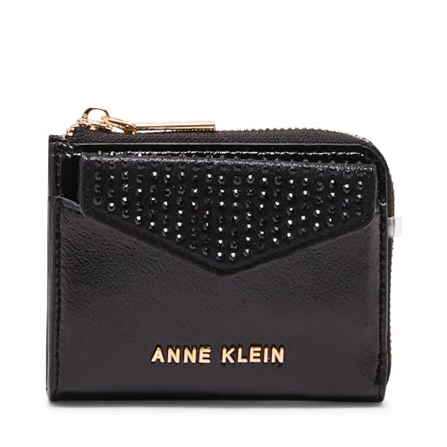 Anne Klein AK 2 piece envelope flap curved wallet with rhinestones