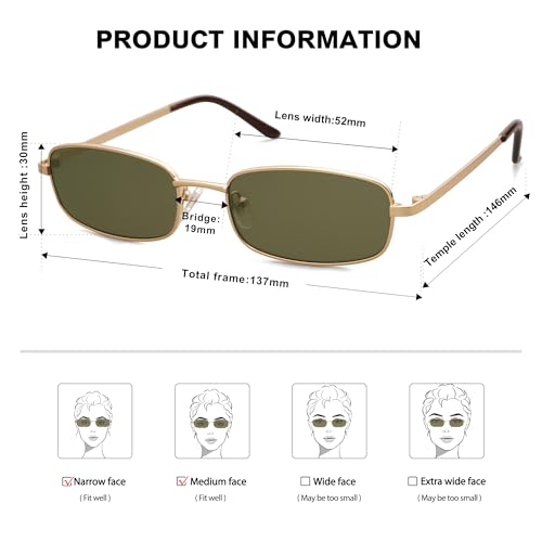 Image of SOJOS Trendy Rectangle Sunglasses Womens Mens, Retro 80s 90s Y2k Chic Narrow Thin Skinny Sunnies SJ1187 | Retro 80s 90s 2000s Chic Narrow Thin Skinny Frame UV400 Protection Lenses