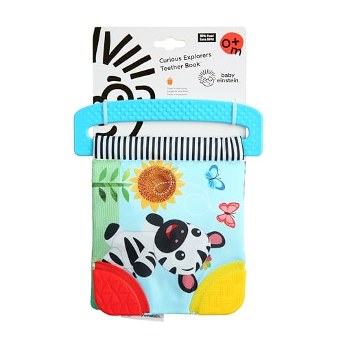 Image of Baby Einstein Curious Explorers Teether Book Take-Along Toy, Ages Newborn +, Multicolored