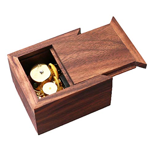 Youtang Howl's Moving Castle Music Box Drawer Type Windup Walnut Wood Musical Box Christmax Box,Play Merry-go-Round of Life