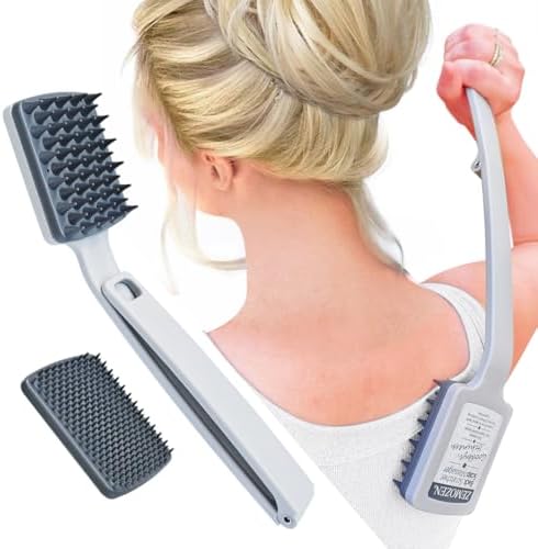 Back Scratcher for Men/Adults/Women -Folding Backscratcher Scalp Massager w/2PCS Replaceable Scratching Heads - Large Scratch Area Get a Deep Soothing Scratch- Fathers Day Dad Gifts for Men Birthday
