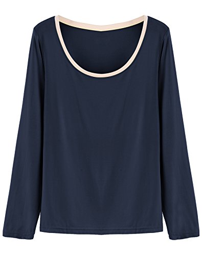 Latuza Women's Scoop Neck Sleepwear Long Sleeves Pajama Set2