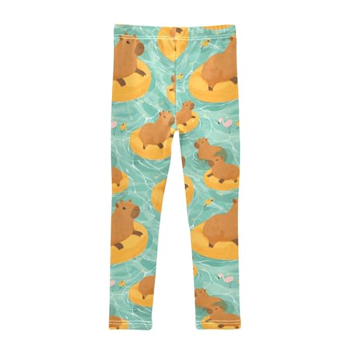 Swimming Pool Capybara Girls Leggings Soft Stretch Workout Yoga Dance Pants for Kids Casual Tights2