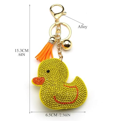 Colgante pato amarillo para bolsos y llavero de coche para la cintura 3