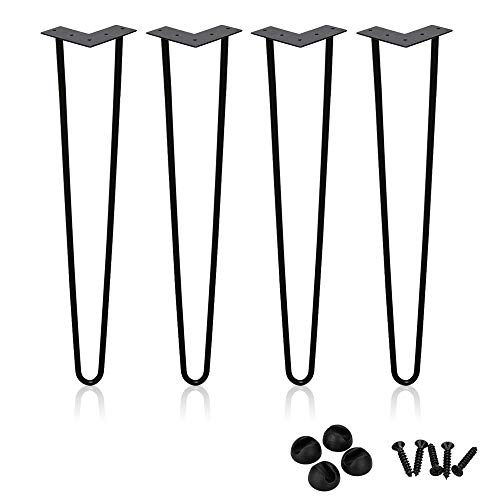 BMOT Pied de Table en Métal 45 cm(18 inches) pingle DIY Pieds pour Table Pied de Chaise - Avec protections de sol et vis gratuites Cover