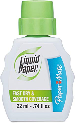 Papermate 5640115 Fast Dry Correction Fluid, 22 ml Bottle, White, 1/Dozen