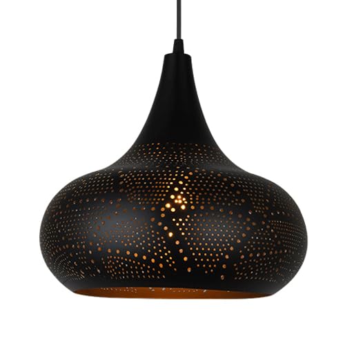 Lustre en fer de style industriel avec abat-jour lanterne et douille E27 à une tête