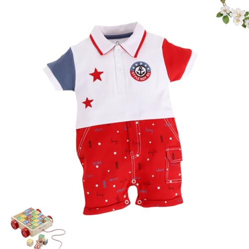BABY GO Half Sleeve Cotton Round Neck Romper for Baby Boy