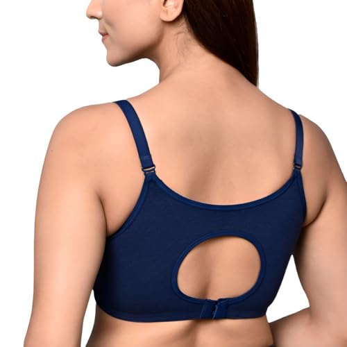 Image of Inner Sense Organic Cotton Bamboo Nursing Bra for Women I Non Padded Feeding Bra with Keyhole Back Design and Wire Free I Maternity Innerwear with Full Coverage