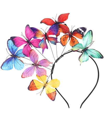 ETOFETE Schmetterling Haarreif Schmetterlinge Haarschmuck Damen Stirnband Schmetterling Feen Kopfschmuck fur Cosplay Karneval Fasching Kostüm Zubehör
