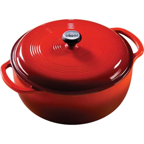 Lodge Enamel on Cast Iron 6-Quart Dutch Oven, Graduated Red