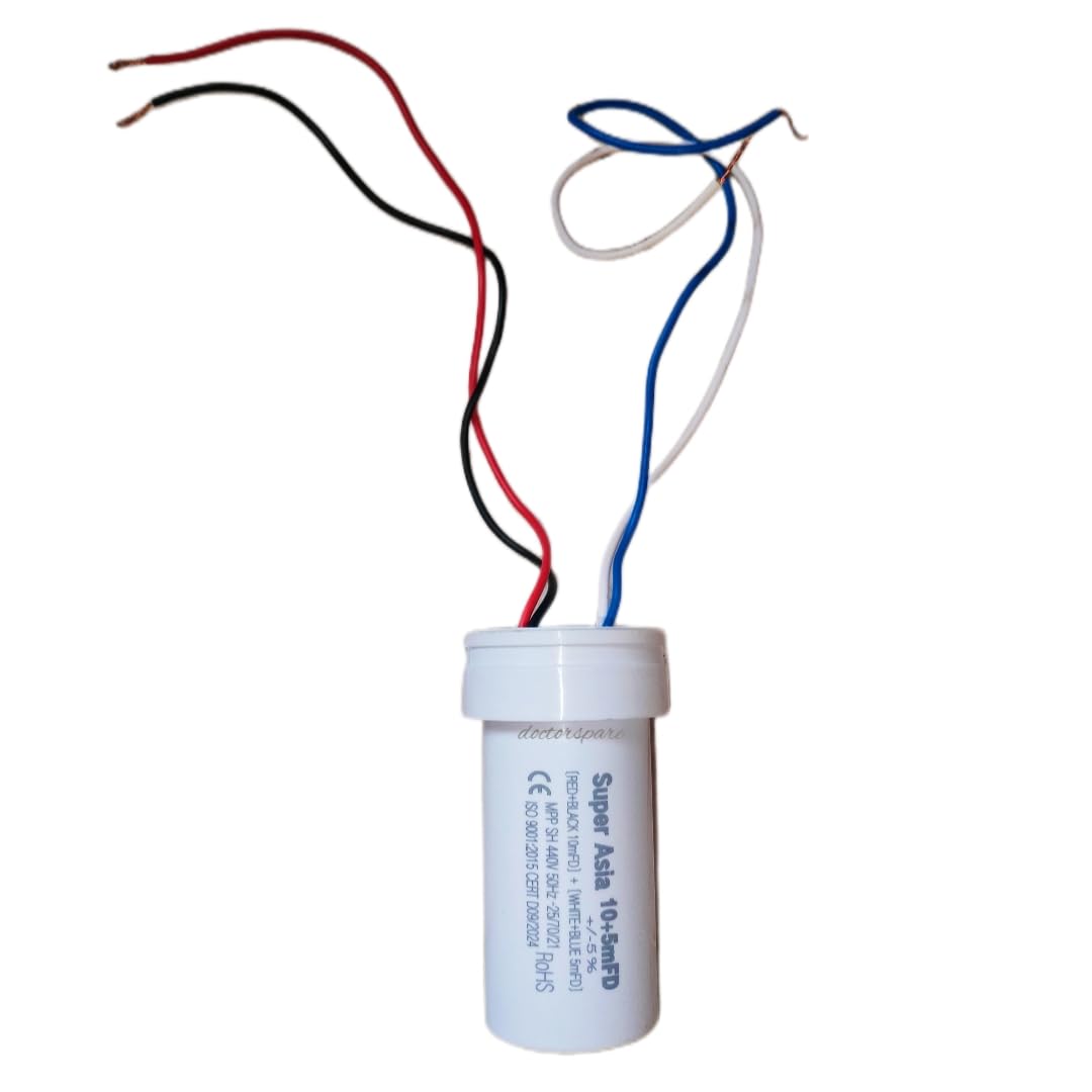 Capacitor for Washing Machine, 10+5 MFD Capacitor for Wash and Spin Motor-image-22
